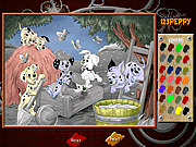 Click to Play 101 Dalmatians Online Coloring Page