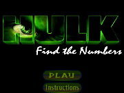 Click to Play Hulk Find the Numbers